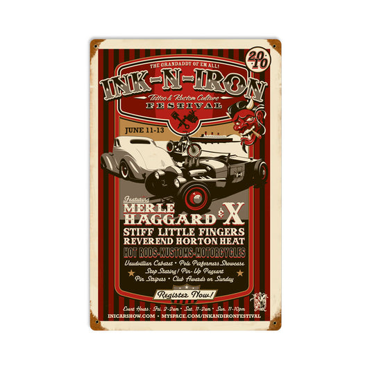 Merle Haggard, Automotive, Vintage Metal Sign, 12 X 18 Inches