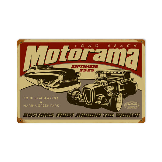 Motorama, Automotive, Vintage Metal Sign, 18 X 12 Inches