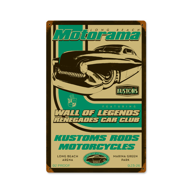 Wall of Legends, Automotive, Vintage Metal Sign, 12 X 18 Inches