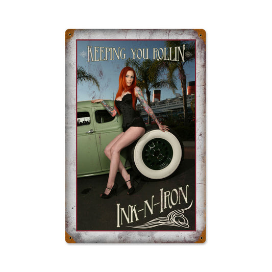 Keeping You Rolling, Automotive, Vintage Metal Sign, 12 X 18 Inches