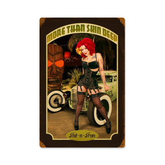 More Than Skin Deep, Automotive, Vintage Metal Sign, 12 X 18 Inches