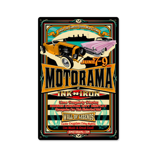 Motorama, Automotive, Vintage Metal Sign, 12 X 18 Inches