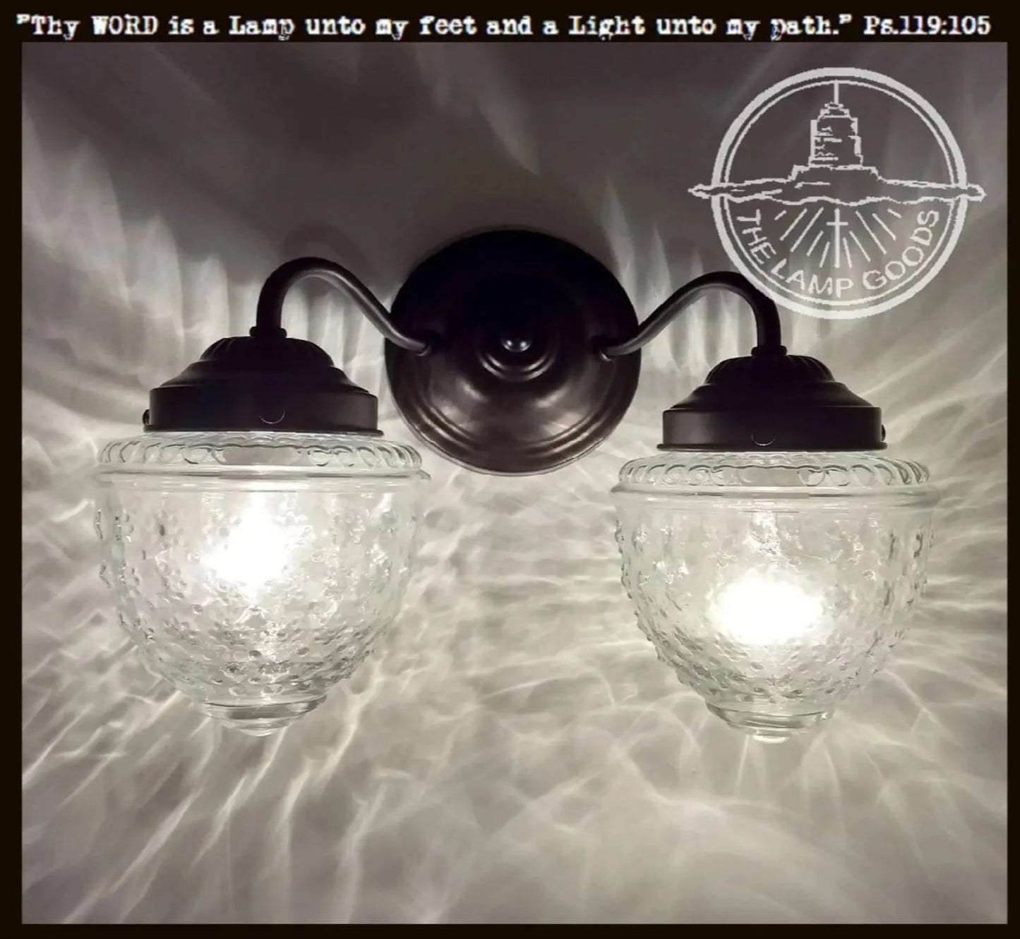 Antique Glass Double Wall Sconce Light Fixture