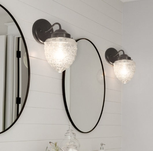 Acorn Glass Wall Sconce Light Fixture