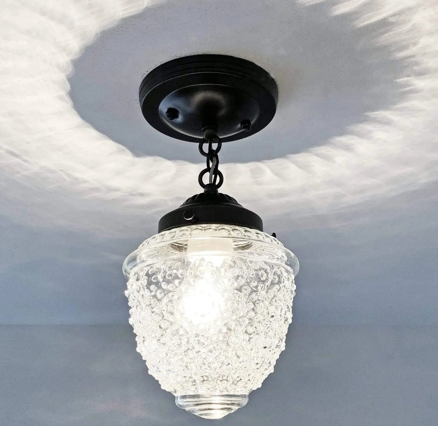 Acorn Antique Glass Ceiling Light with Chain