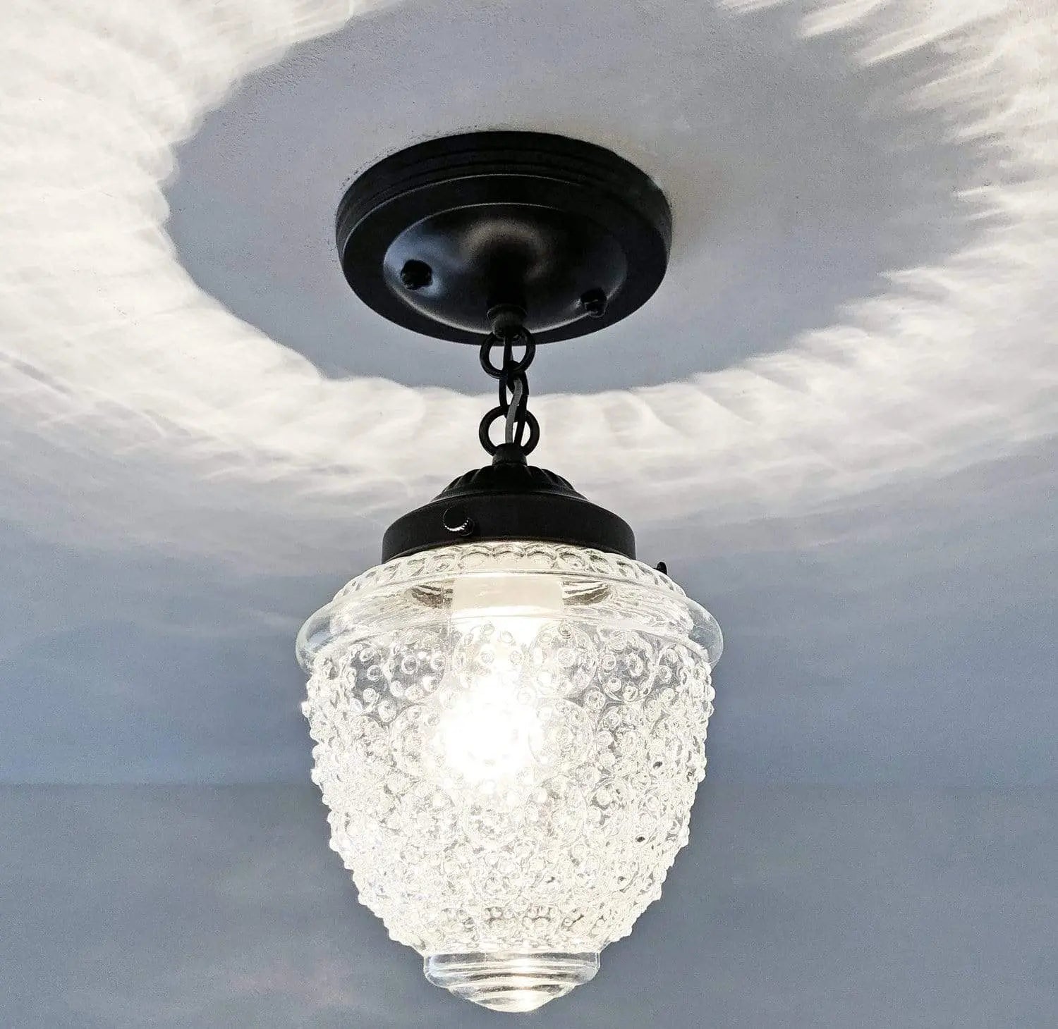 Acorn Antique Glass Ceiling Light with Chain