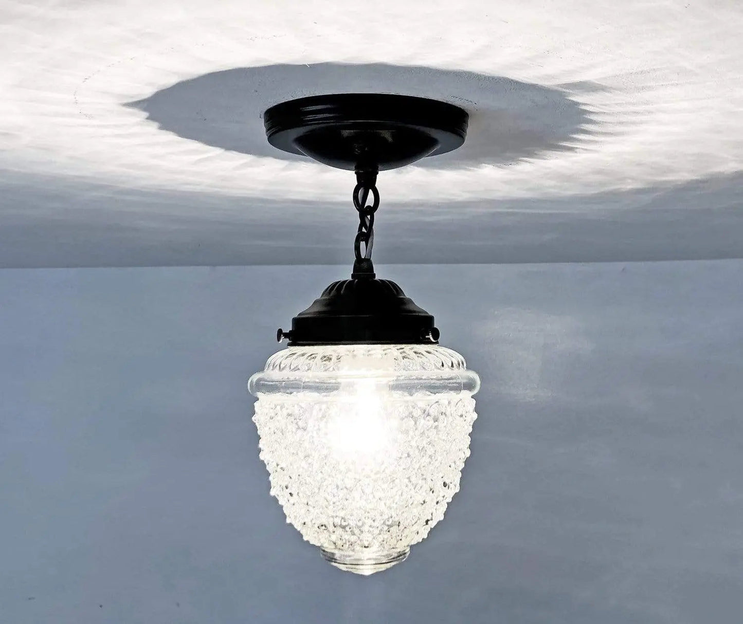 Acorn Antique Glass Ceiling Light with Chain