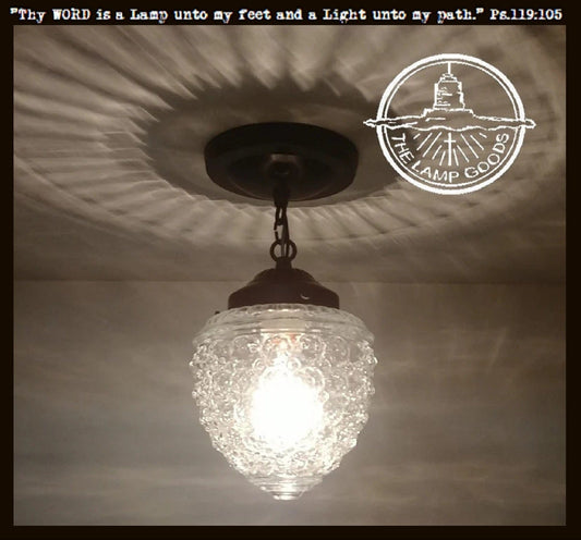 Authentic Vintage Chain Glass Ceiling Light