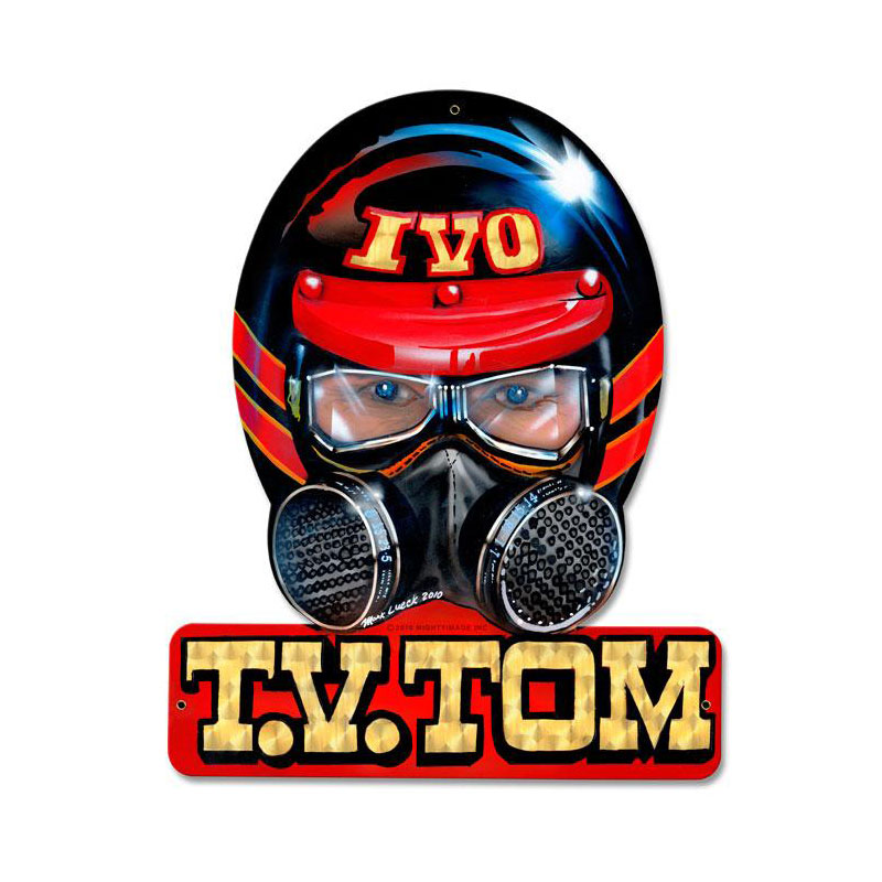 Tommy Ivo, Automotive, Helmet Metal Sign, 12 X 15 Inches