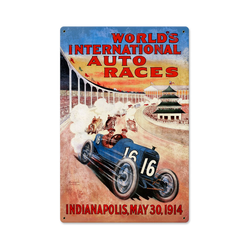 Worlds Races, Automotive, Metal Sign, 12 X 18 Inches