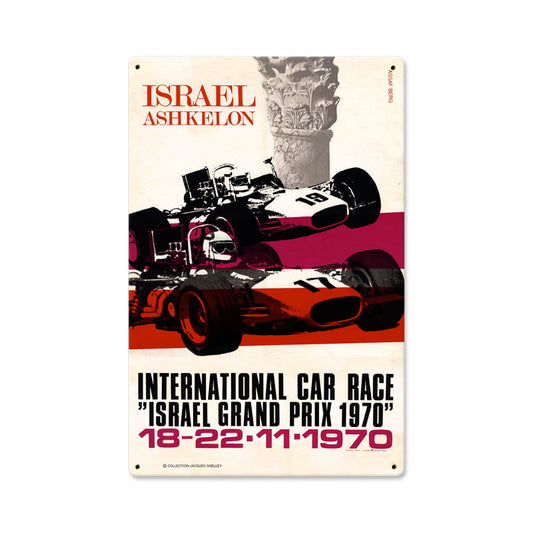 Isreal Ashkelon, Automotive, Metal Sign, 12 X 18 Inches