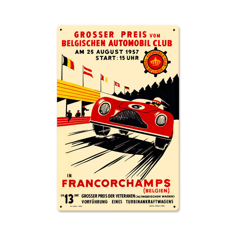 Francorchamps, Automotive, Metal Sign, 12 X 18 Inches