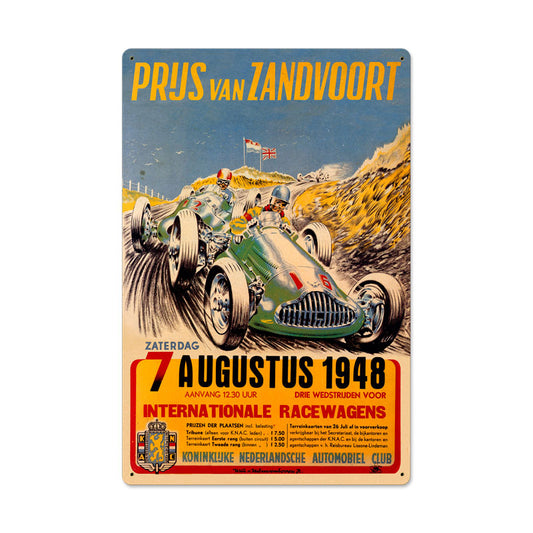 Zanvoort Grand Prix, Automotive, Metal Sign, 24 X 16 Inches