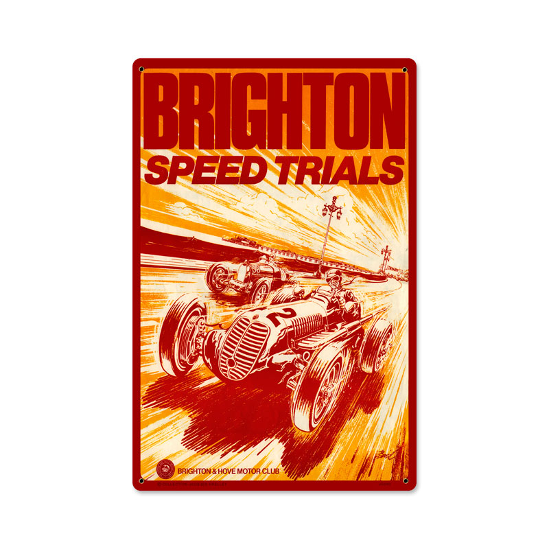 Brighton Speed Trials, Automotive, Metal Sign, 12 X 18 Inches