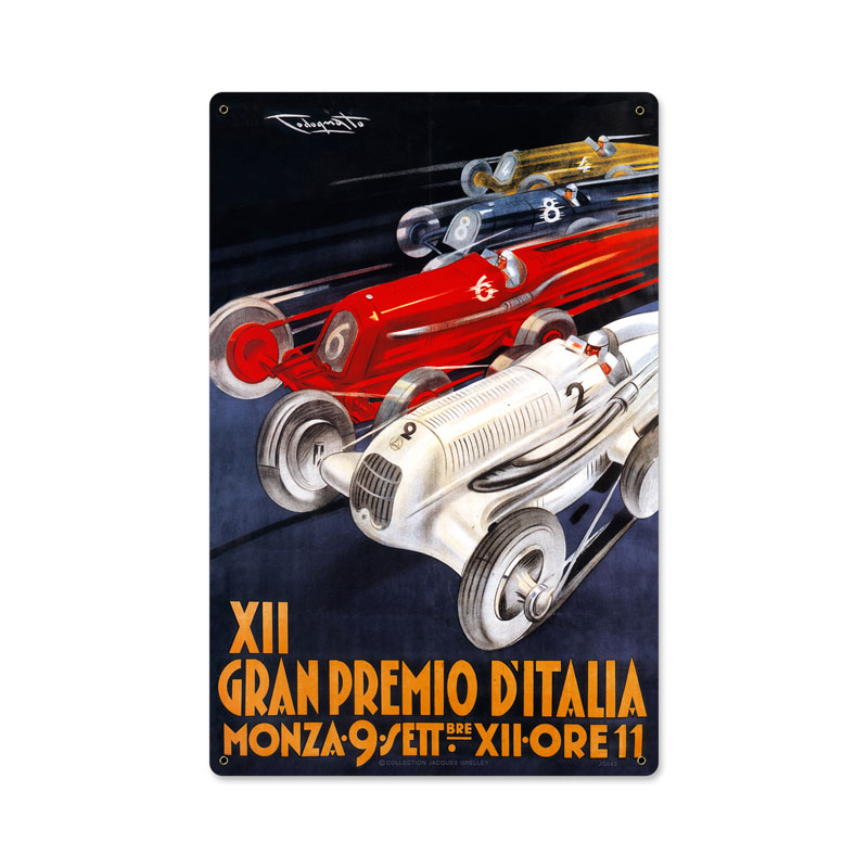 Gran Premio Italia, Automotive, Metal Sign, 12 X 18 Inches