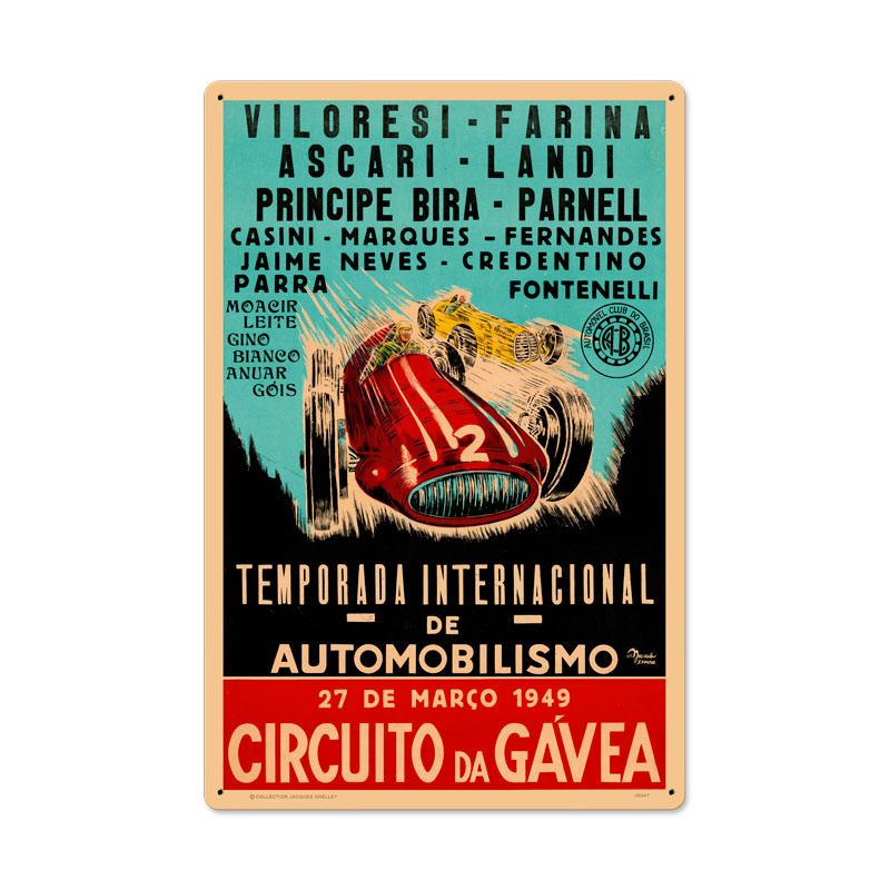 Gavea Circut, Automotive, Metal Sign, 16 X 24 Inches