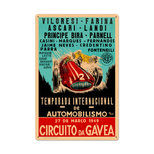 Gavea Circut, Automotive, Metal Sign, 16 X 24 Inches