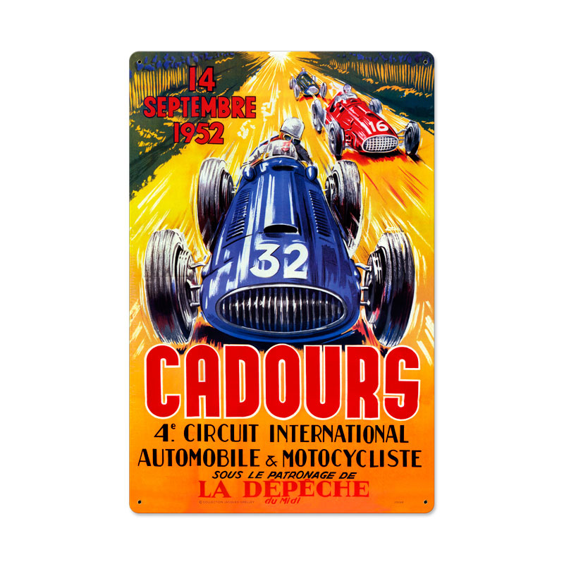 Cadours Circut, Automotive, Metal Sign, 16 X 24 Inches