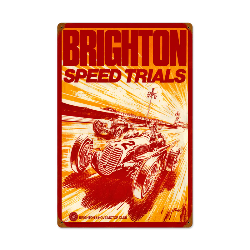 Brighton Speed Trials, Automotive, Metal Sign, 16 X 24 Inches