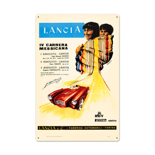 Lancia, Automotive, Metal Sign, 16 X 24 Inches
