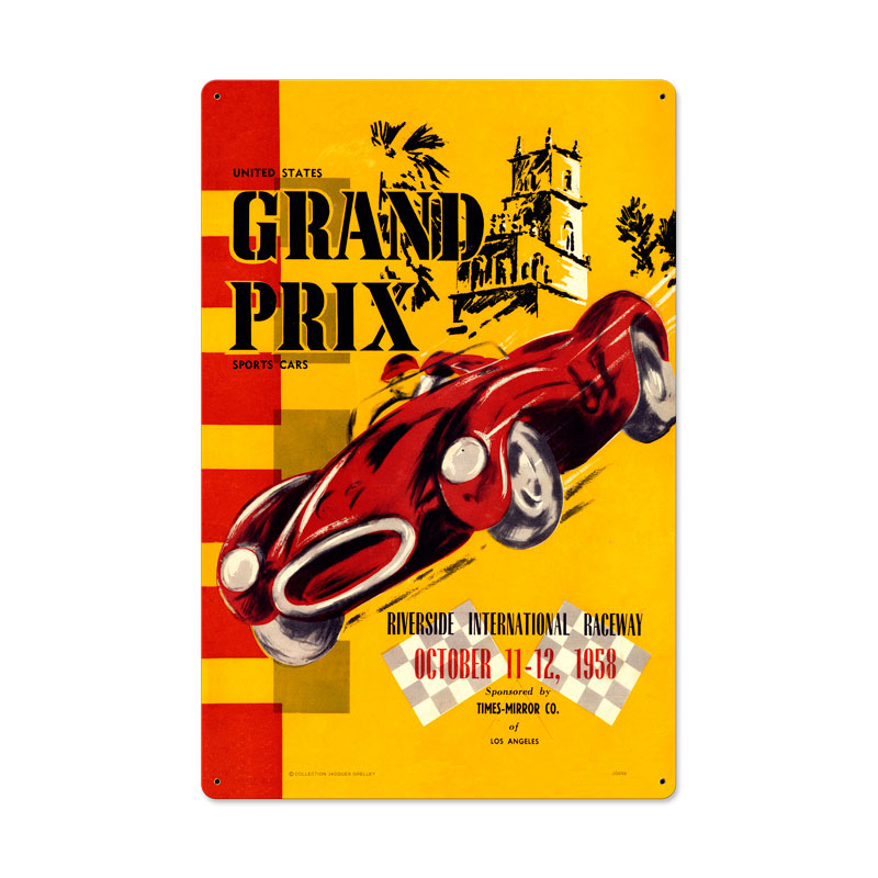 Riverside Grand Prix, Automotive, Metal Sign, 16 X 24 Inches