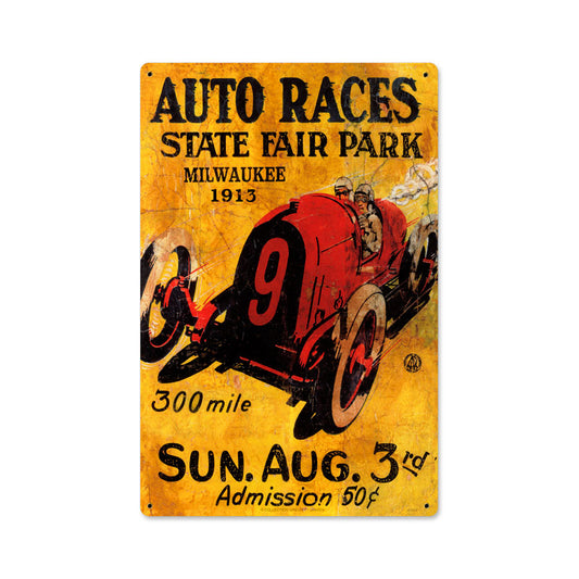 Milwaukee 1913, Automotive, Metal Sign, 12 X 18 Inches