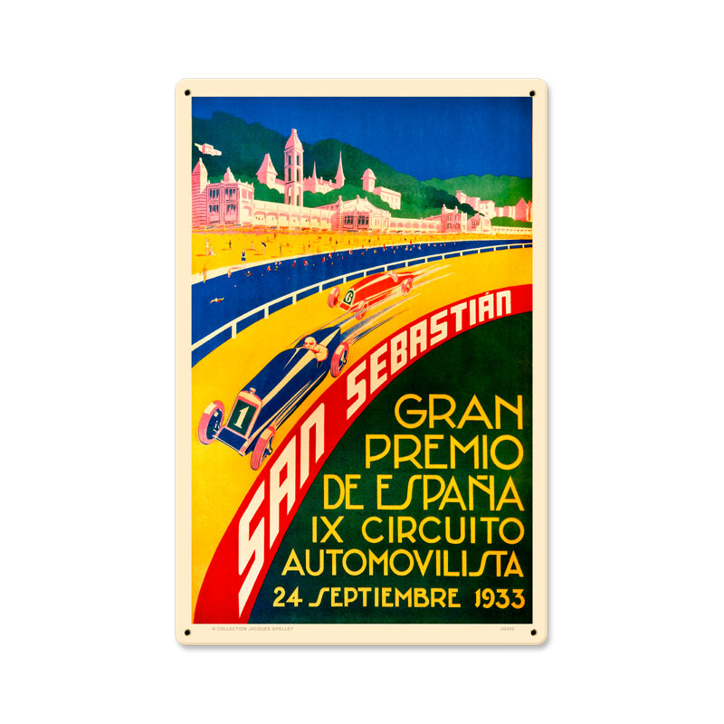 San Sebastian, Automotive, Metal Sign, 12 X 18 Inches