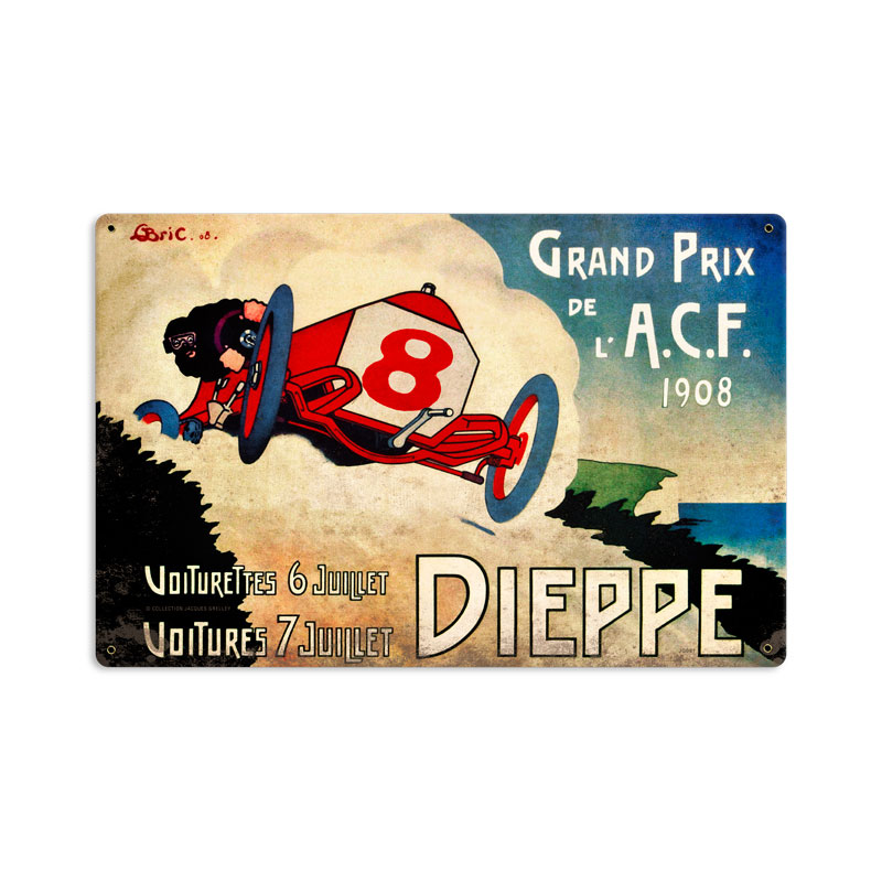 Dieppe Grand Prix, Automotive, Metal Sign, 18 X 12 Inches