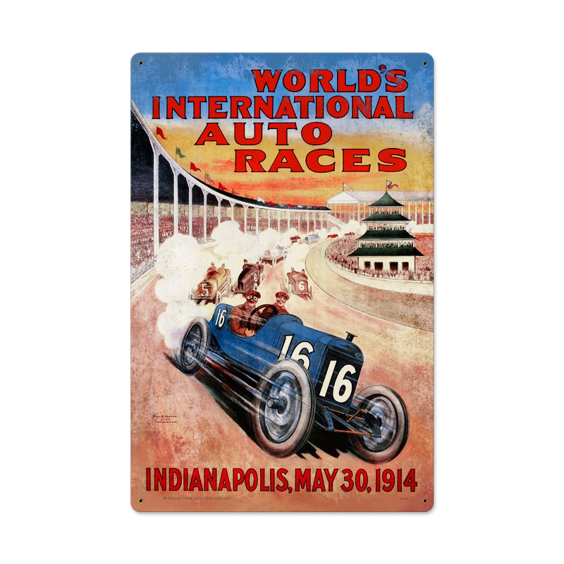 Worlds Race, Automotive, Metal Sign, 16 X 24 Inches