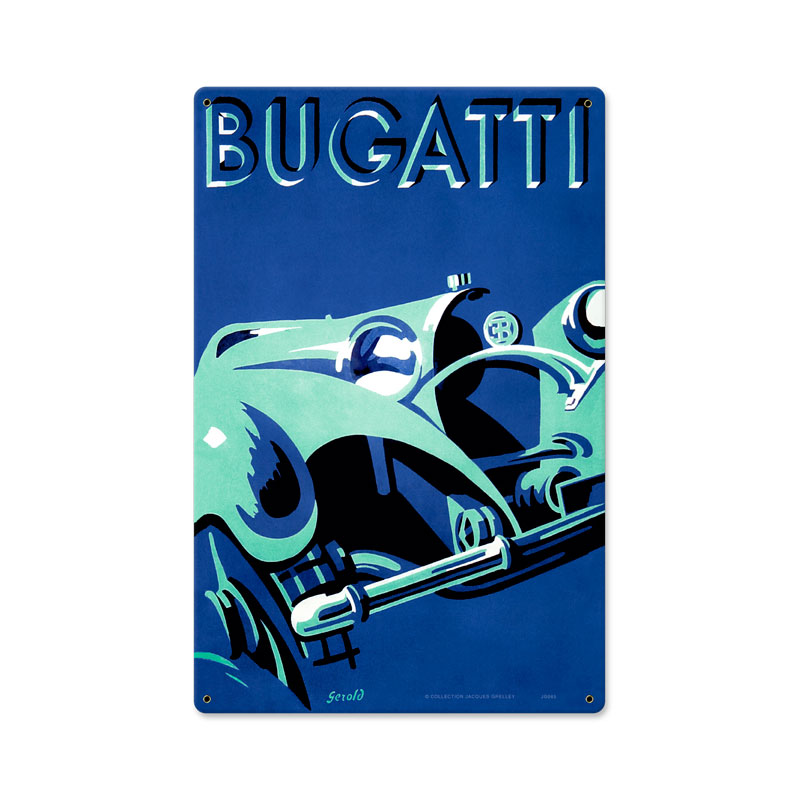 Bugatti Blue, Automotive, Metal Sign, 12 X 18 Inches