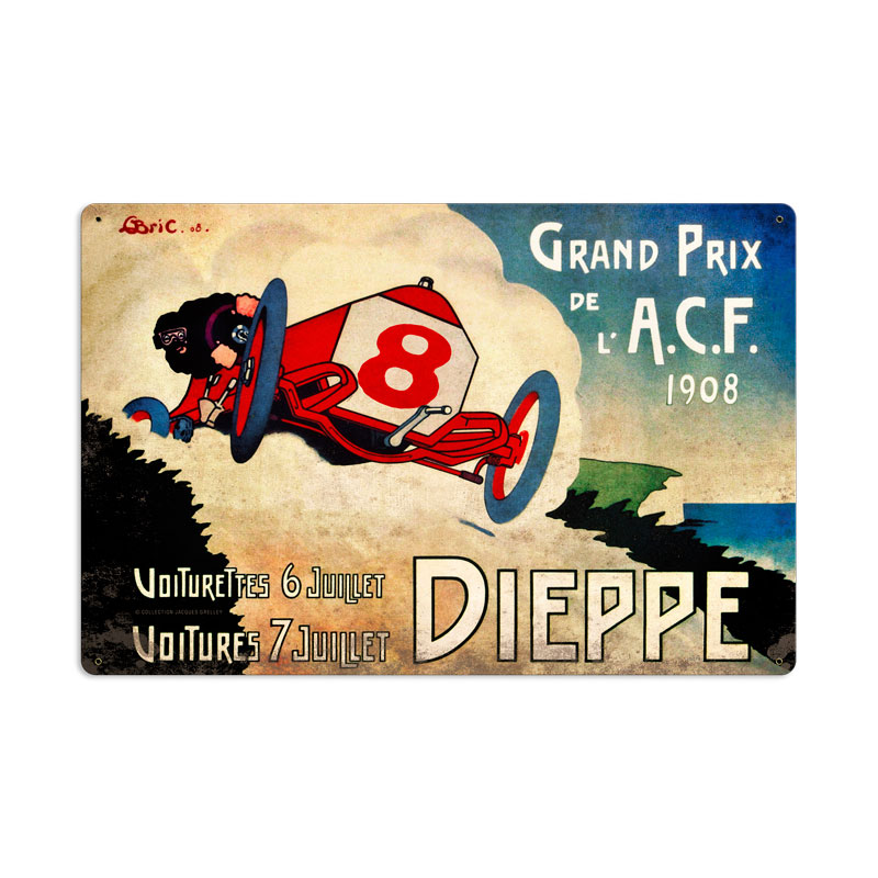 Dieppe Grand Prix, Automotive, Metal Sign, 24 X 16 Inches