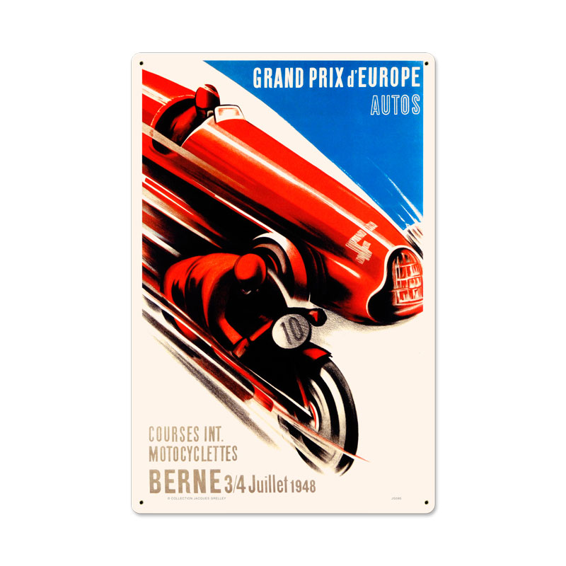 Europe Grand Prix, Automotive, Metal Sign, 16 X 24 Inches