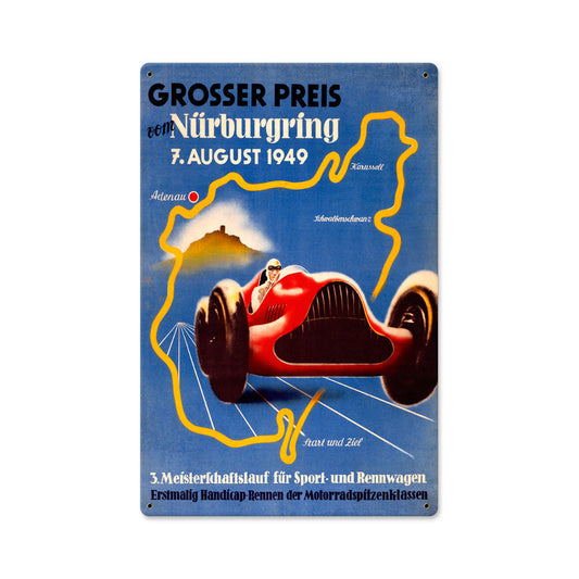 Grosser Nurnurgring, Automotive, Metal Sign, 12 X 18 Inches