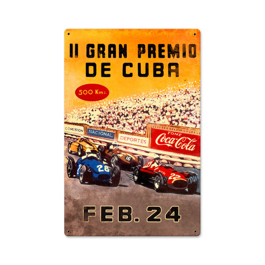 Gran Premio Cuba, Automotive, Metal Sign, 12 X 18 Inches
