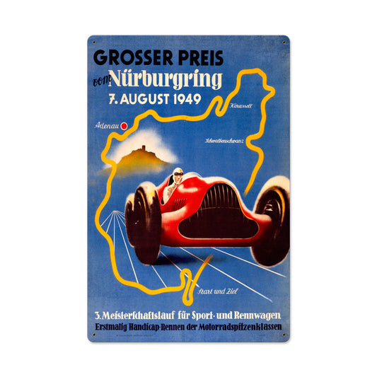 Grosser Nurnurgring, Automotive, Metal Sign, 16 X 24 Inches