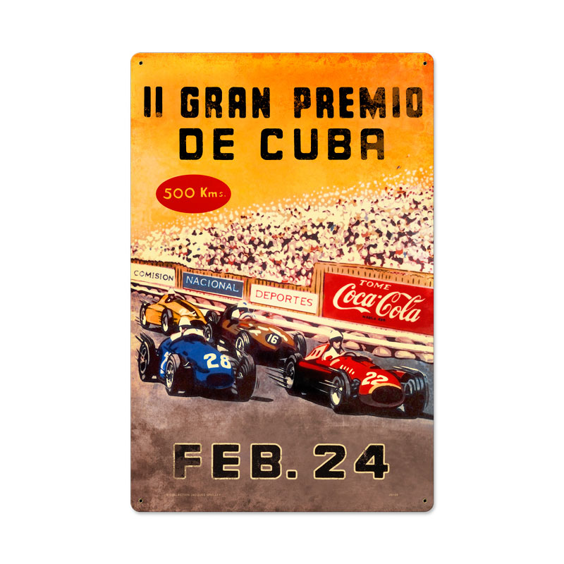 Gran Premio Cuba, Automotive, Metal Sign, 16 X 24 Inches