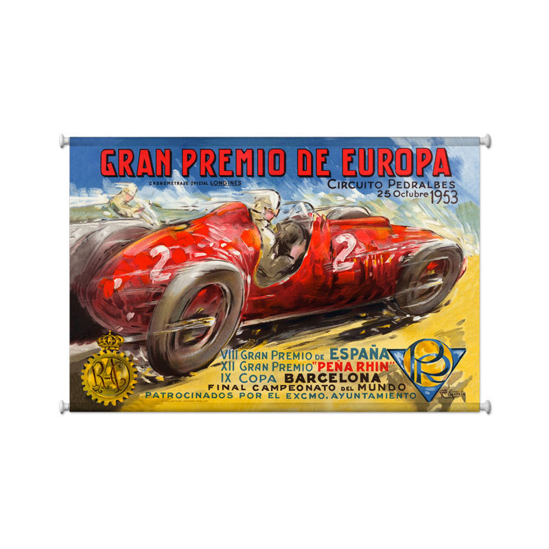 Gran Premio Europa, Automotive, Giclee Printed Canvas, 25 X 36 Inches