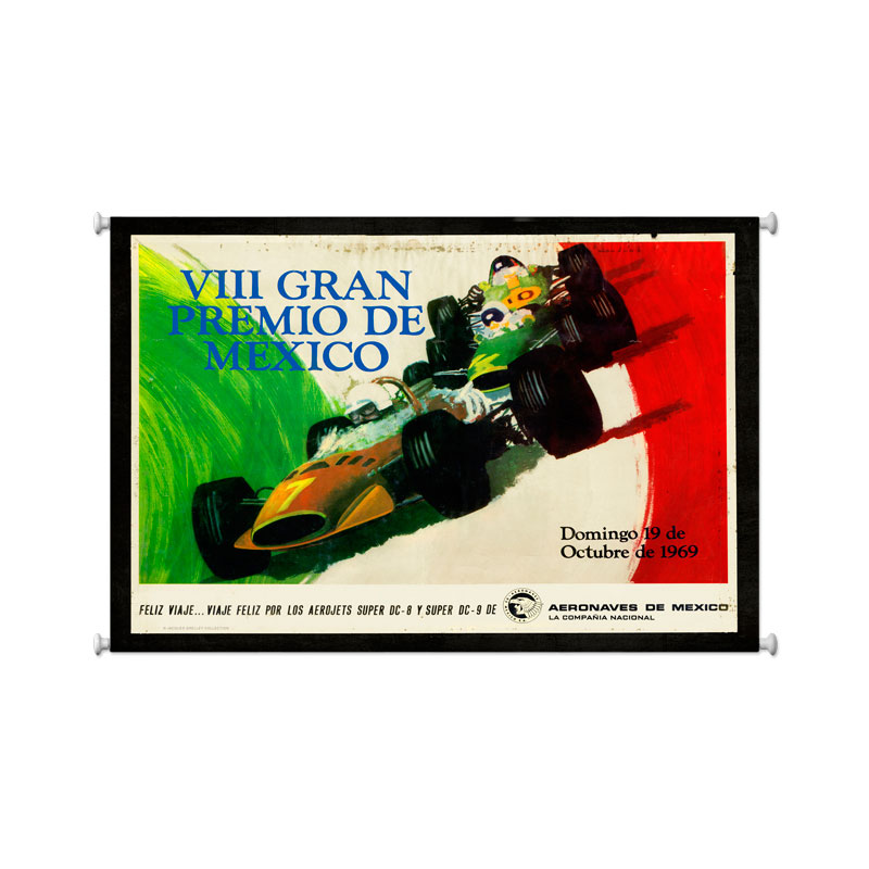 Grand Prix Mexico, Automotive, Giclee Printed Canvas, 25 X 36 Inches