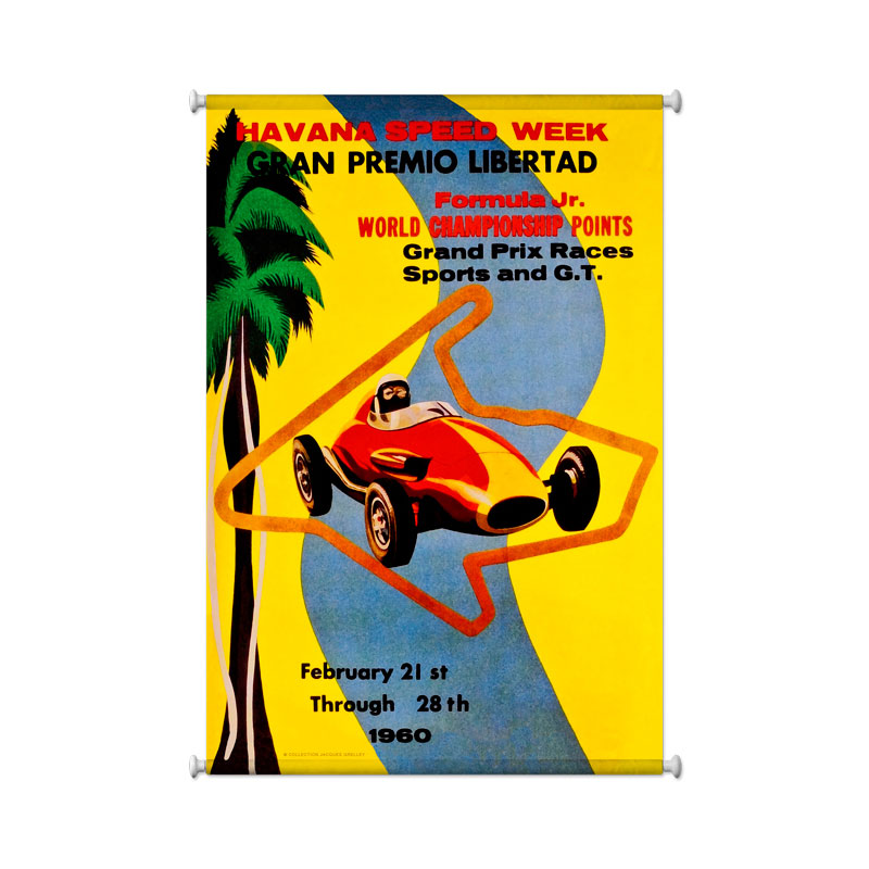 Havana Speed Week, Automotive, Giclee Printed Canvas, 25 X 36 Inches