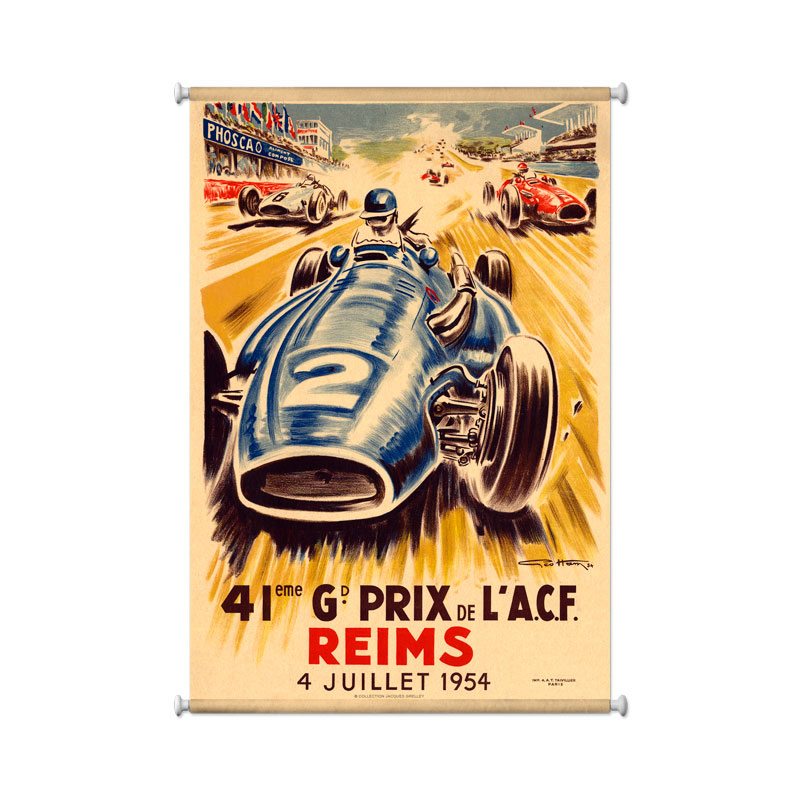 Reims, Automotive, Giclee Printed Canvas, 25 X 36 Inches