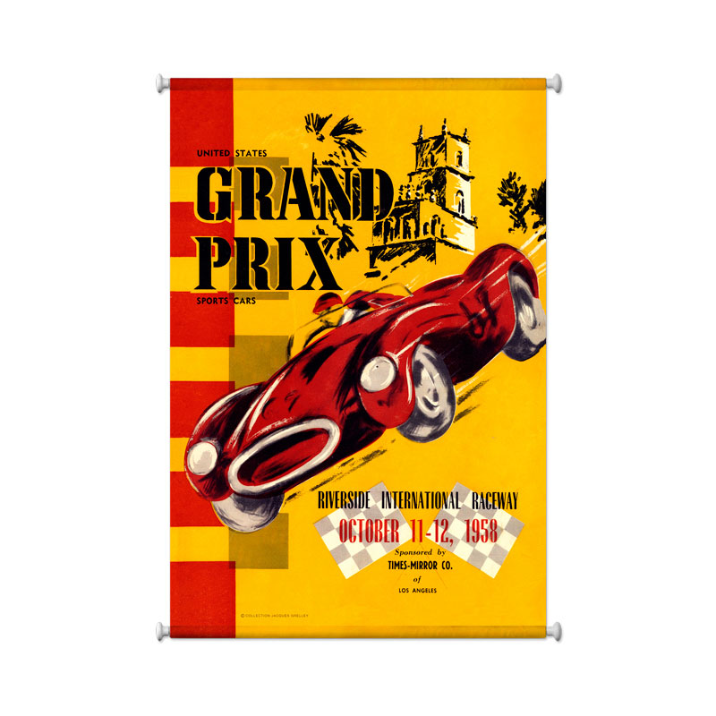 Riverside Grand Prix, Automotive, Giclee Printed Canvas, 25 X 36 Inches