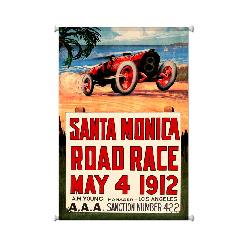 Santa Monica, Automotive, Giclee Printed Canvas, 25 X 36 Inches