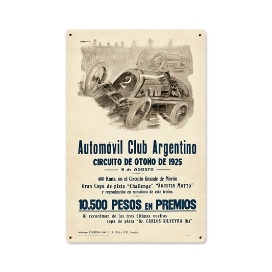 Argentina Grand Prix, Automotive, Metal Sign, 12 X 18 Inches