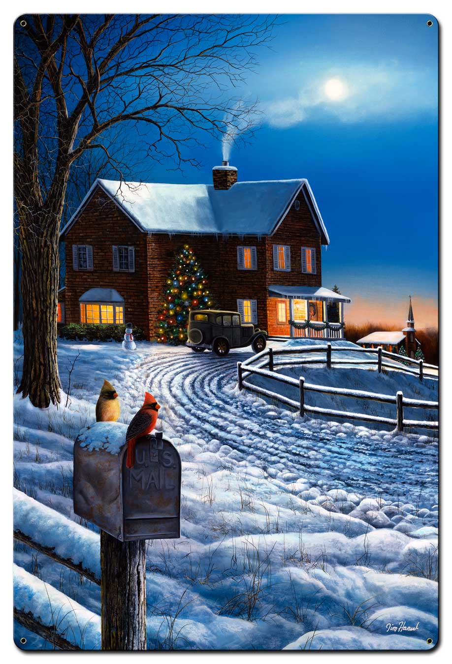 Jh137 Evening With Friends, Featured Artists/Jim Hansel Art, Satin, 24 X 36 Inches