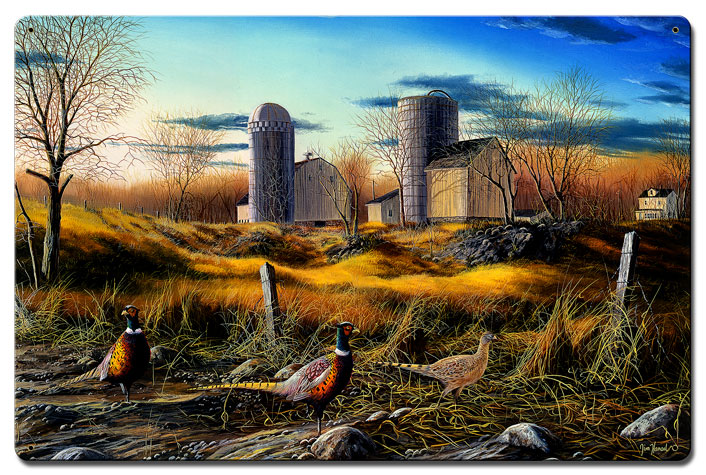 Fenceline Ringnecks, Featured Artists/Jim Hansel Art, Satin, 24 X 16 Inches