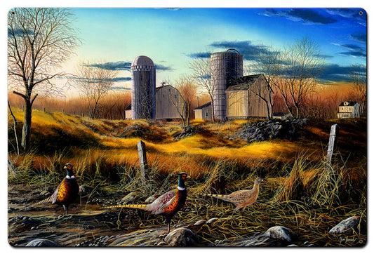 Fenceline Ringnecks, Featured Artists/Jim Hansel Art, Satin, 36 X 24 Inches