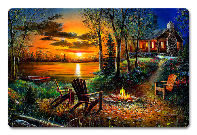 Fireside, Featured Artists/Jim Hansel Art, Satin, 18 X 12 Inches