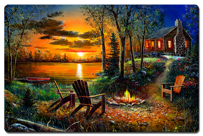 Fireside, Featured Artists/Jim Hansel Art, Satin, 24 X 16 Inches