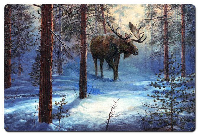 Moose In The Winter, Featured Artists/Jim Hansel Art, Satin, 36 X 24 Inches