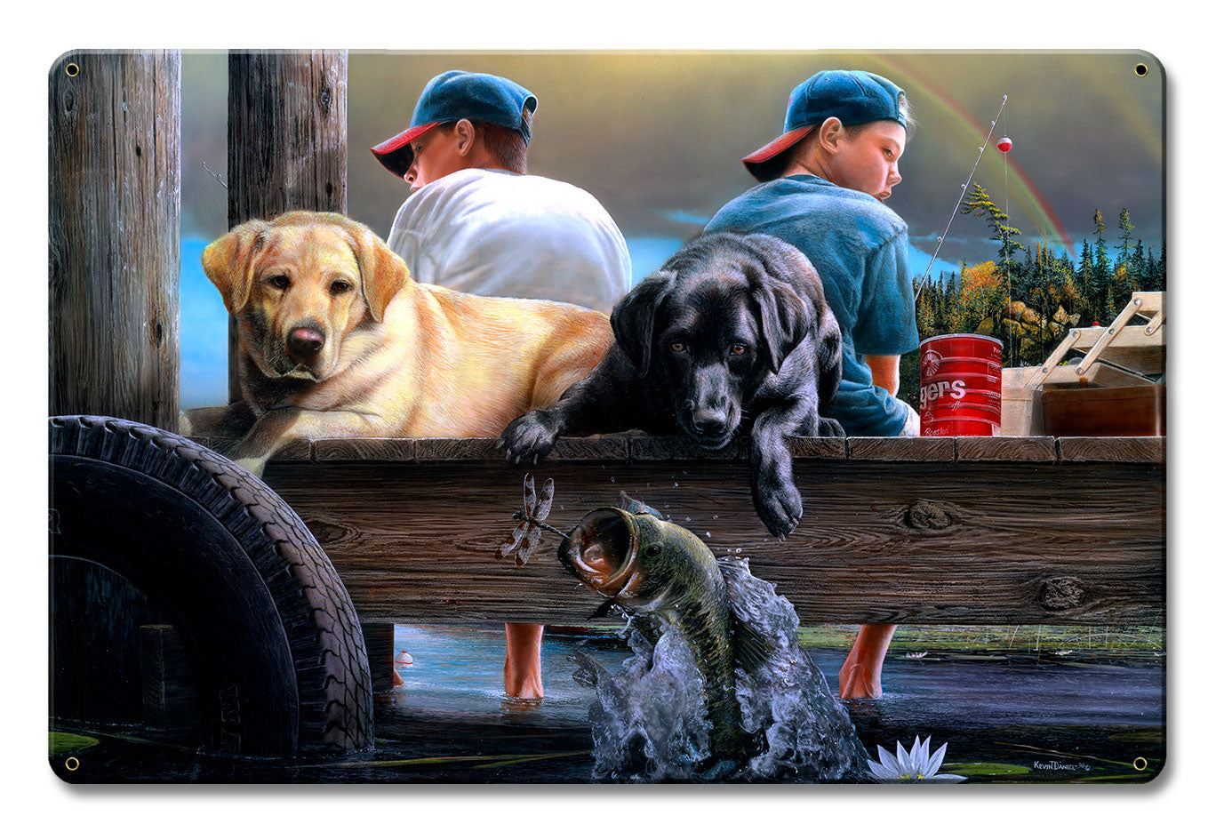 Who'S Fishing, Featured Artists/Kevin Daniel Art, Satin, 12 X 18 Inches